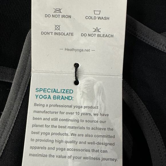 HeathYoga XXX-Large Sports Bra Racerback Padded Cups Activewear Stretch Black - Picture 7 of 7